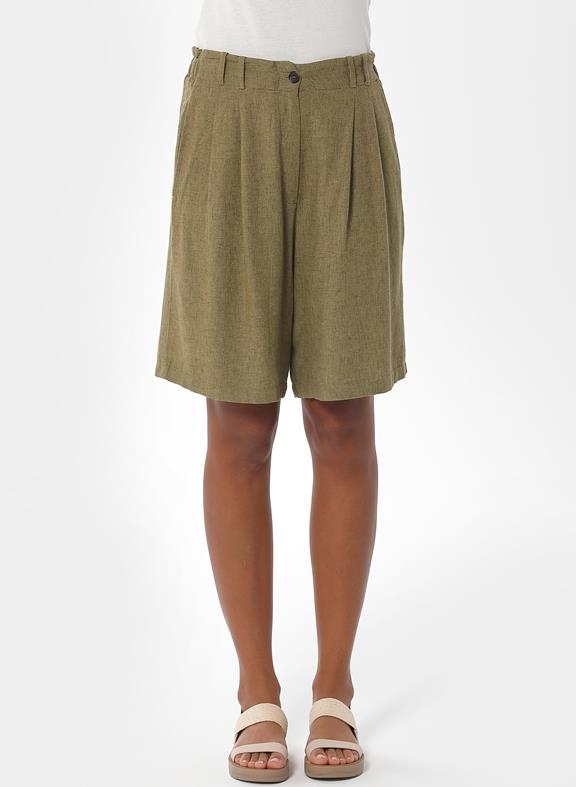 Shorts Wide Hem Olive Green 1