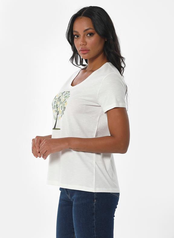 T-Shirt Arbre Imprimé Blanc 3