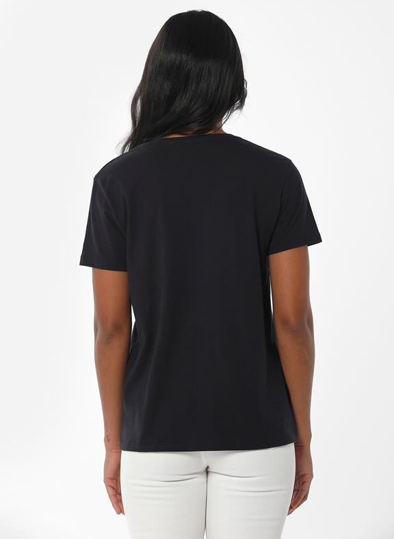T-Shirt Vogel Print Zwart 3