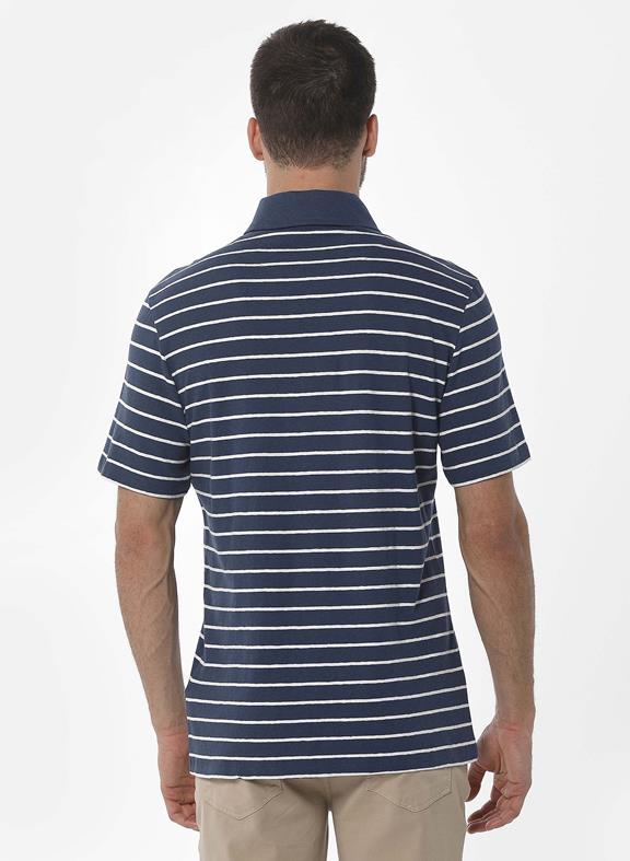 Striped Polo Shirt Navy Off White 4
