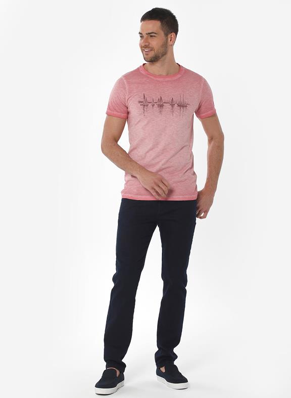 T-Shirt Boats Print Pink 2