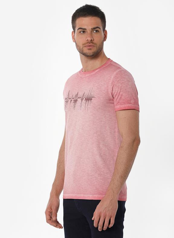 T-Shirt Boats Print Pink 3