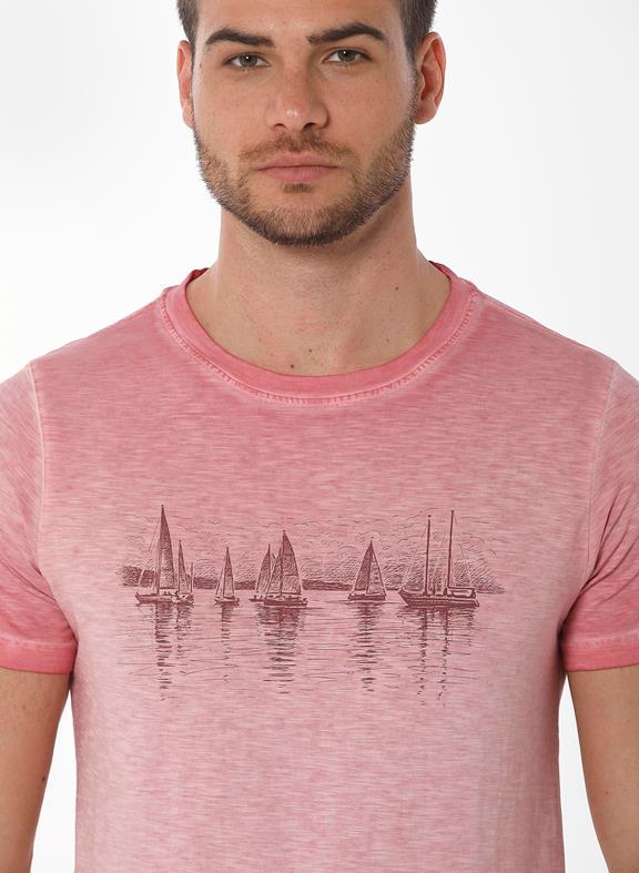 T-Shirt Boats Print Pink 5