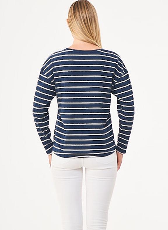 Striped T-Shirt Long Sleeves Navy Off White 5