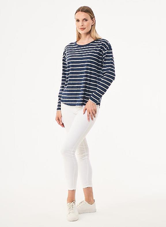 Striped T-Shirt Long Sleeves Navy Off White 6