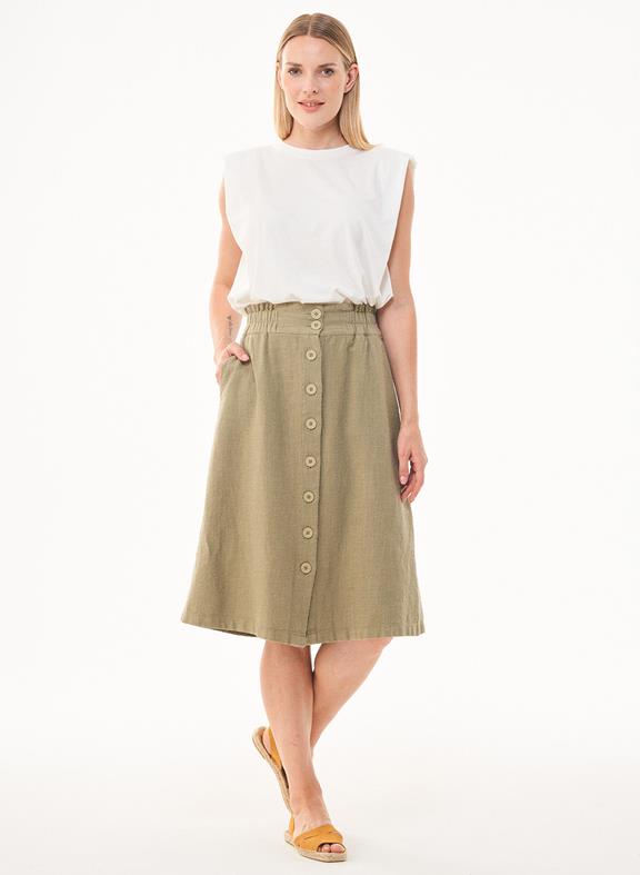 Skirt Buttons Olive Green 2