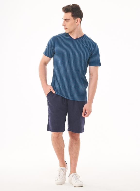 T-Shirt Gestreept Blauw from Shop Like You Give a Damn