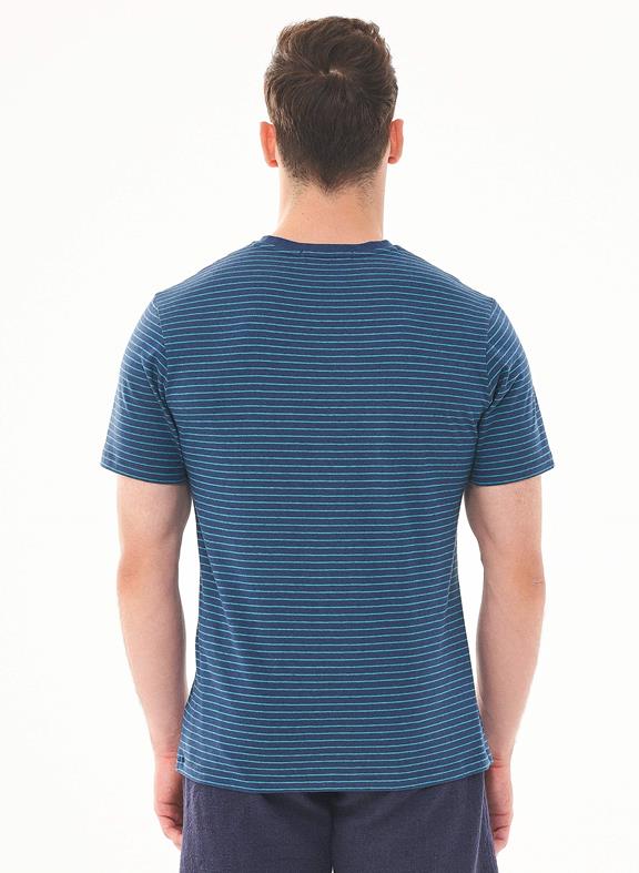 T-Shirt Gestreept Blauw from Shop Like You Give a Damn