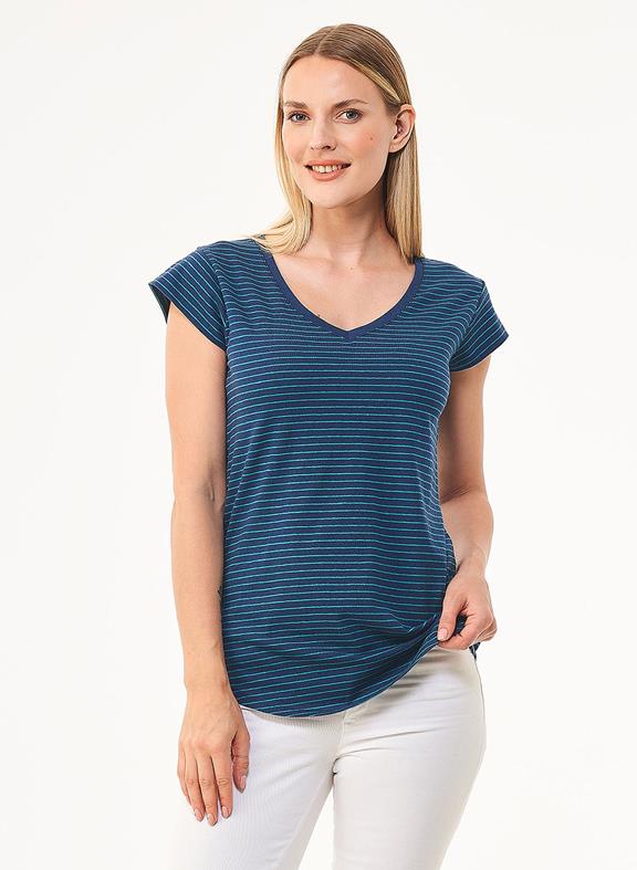 T-Shirt Blue Striped 1
