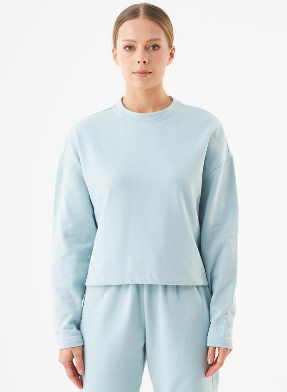 Sweatshirt Seda Mint Blauw via Shop Like You Give a Damn