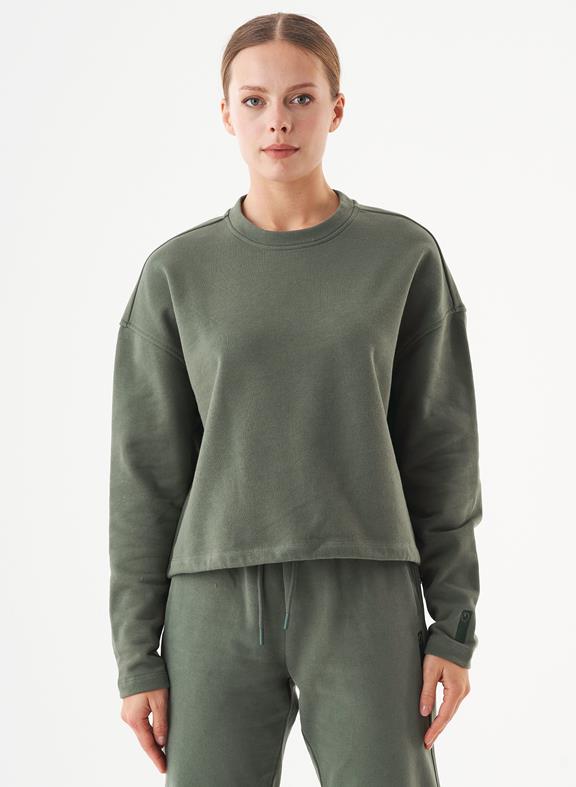 Sweatshirt Seda Olive Green via Shop Like You Give a Damn