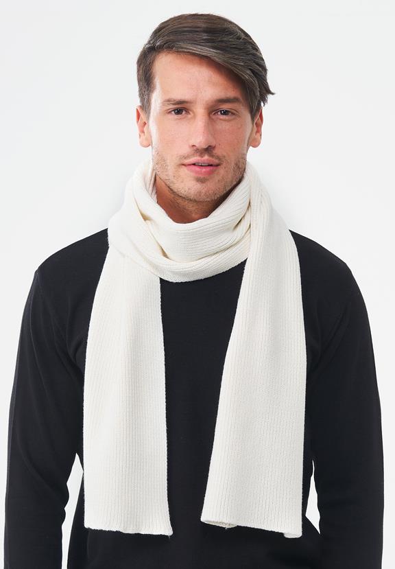 Unisex Knitted Scarf White 3