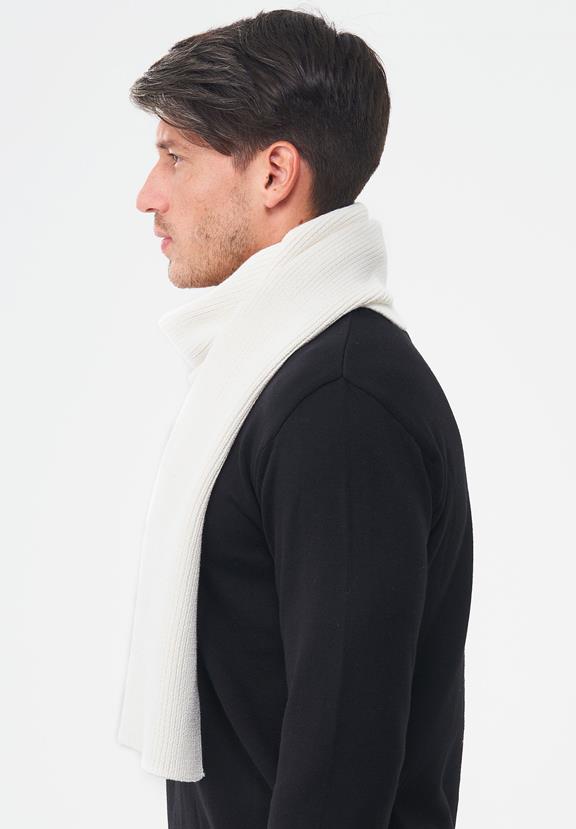 Unisex Knitted Scarf White 4