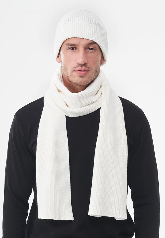Unisex Knitted Scarf White 5