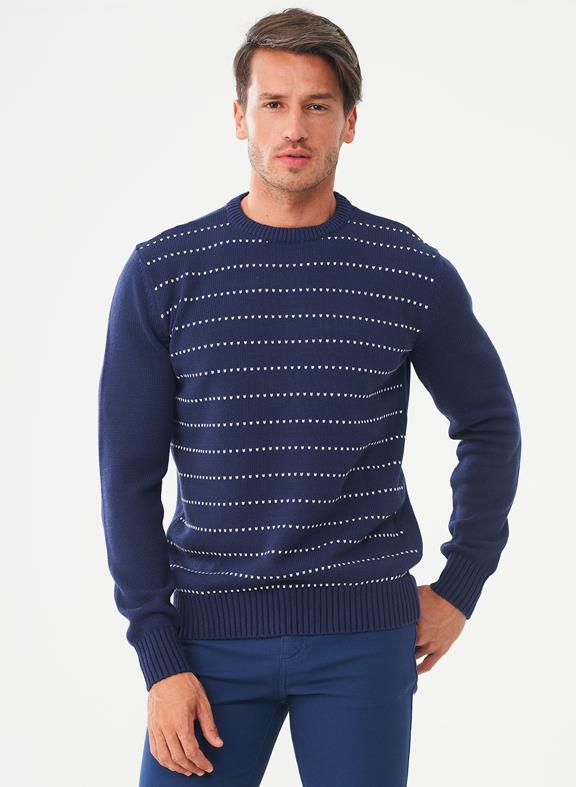 Striped Sweater Navy Blue 1