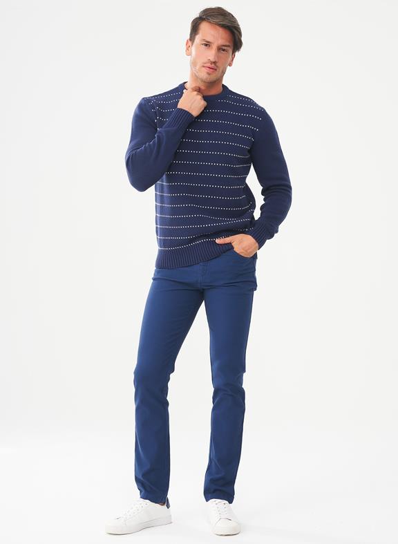 Striped Sweater Navy Blue 2