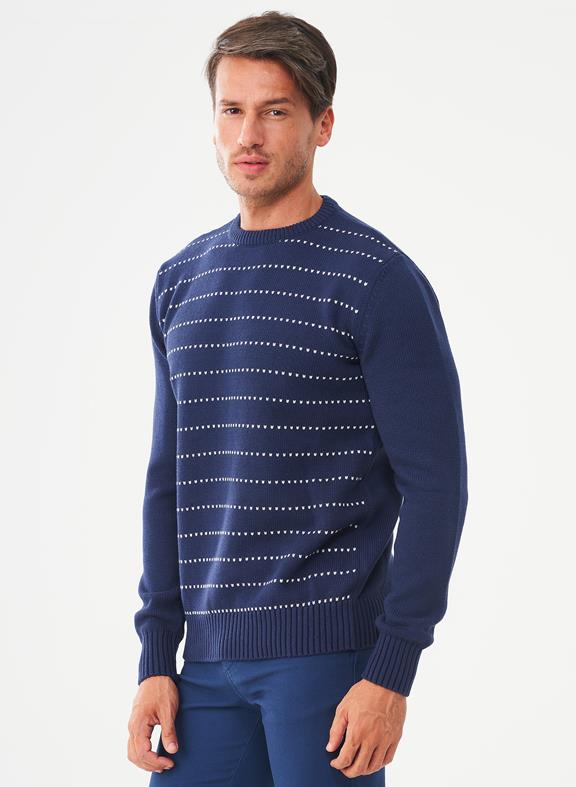 Striped Sweater Navy Blue 4