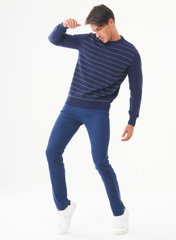 Striped Sweater Navy Blue 6