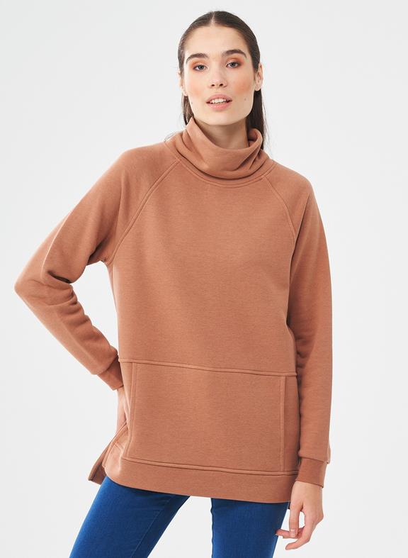 Turtleneck Sweatshirt Light Brown 4