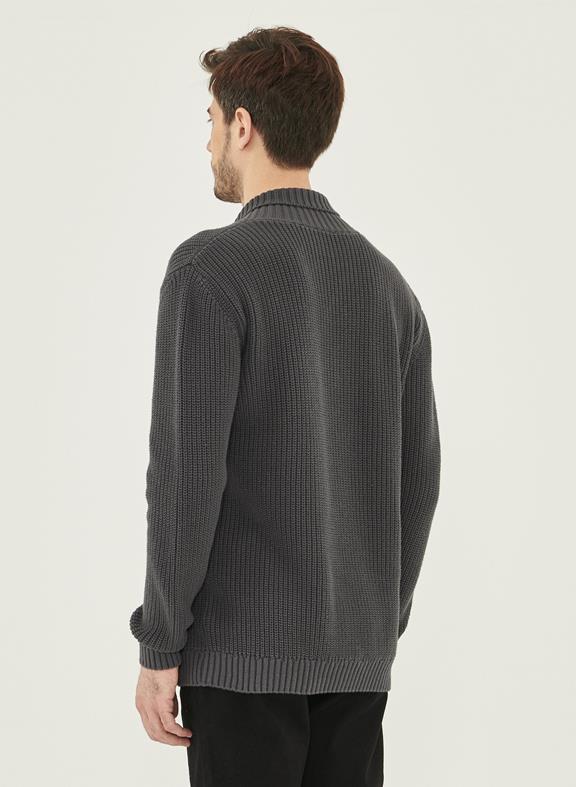 Shawl Collar Sweater Dark Grey 4