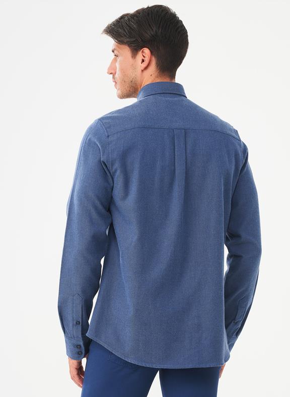 Shirt Herringbone Pattern Dark Blue 5