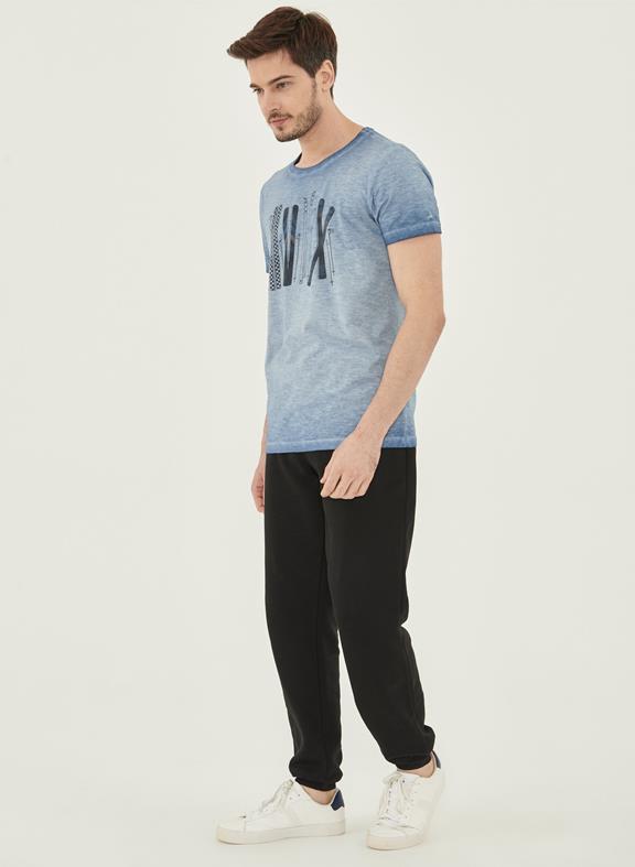 T-Shirt Skis Print Blauw 2
