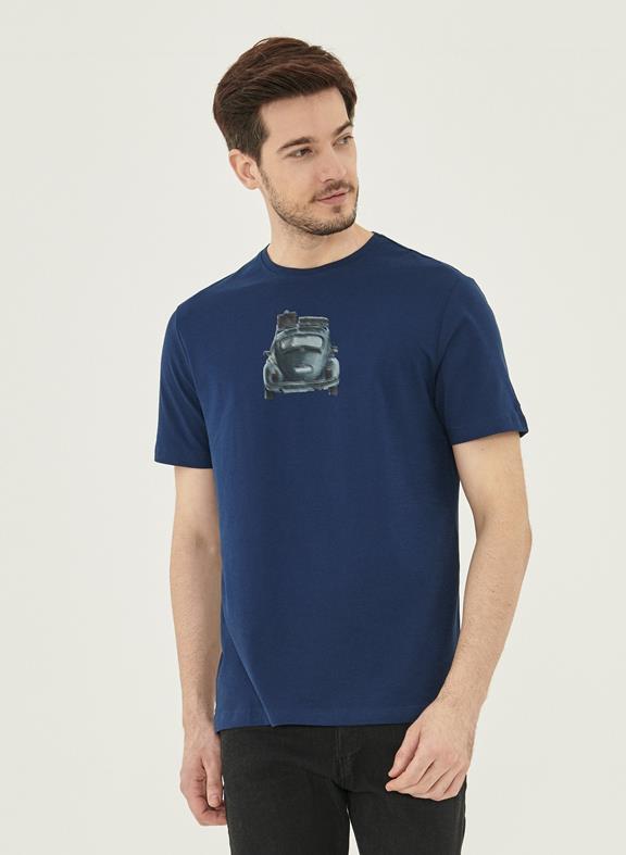 T-Shirt Car Print Dark Blue from Shop Like You Give a Damn