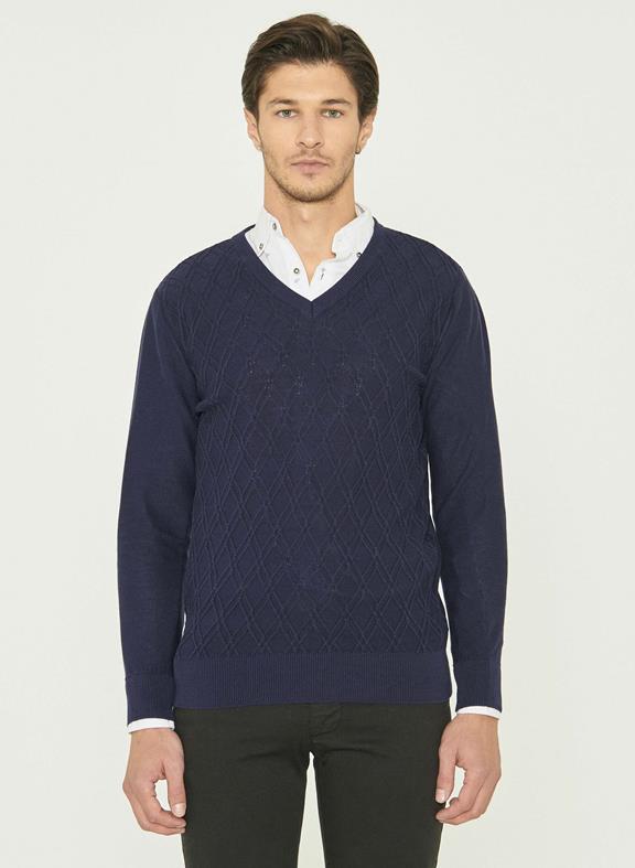 Sweater V-neck Navy from Shop Like You Give a Damn