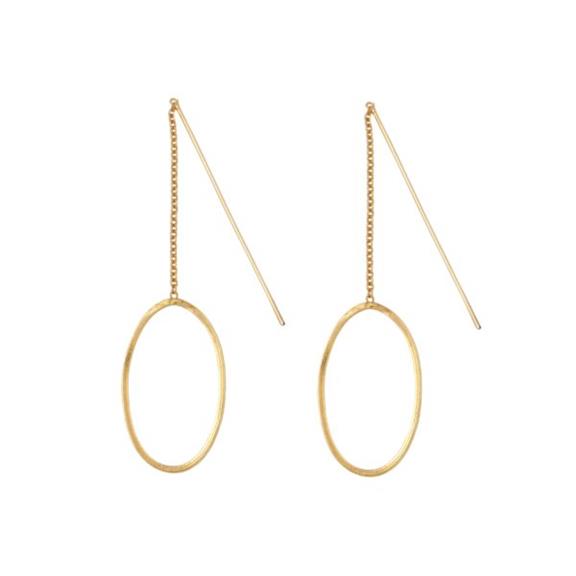 Earrings Oval Gold 1