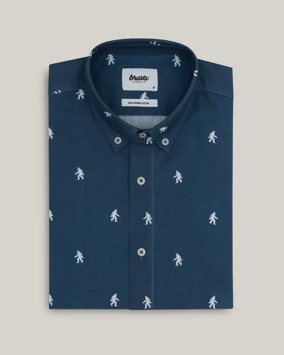 Overhemd Printed Shirt Yeti - Blauw 2