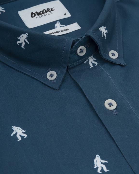 Overhemd Printed Shirt Yeti - Blauw 3