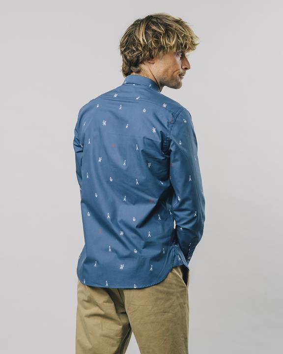 Overhemd Printed Shirt Yeti - Blauw 6