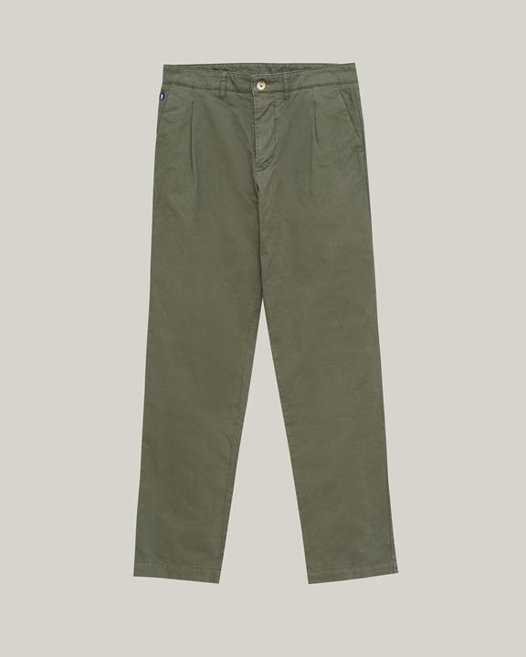 Pleated Chino Pants - Olive 2