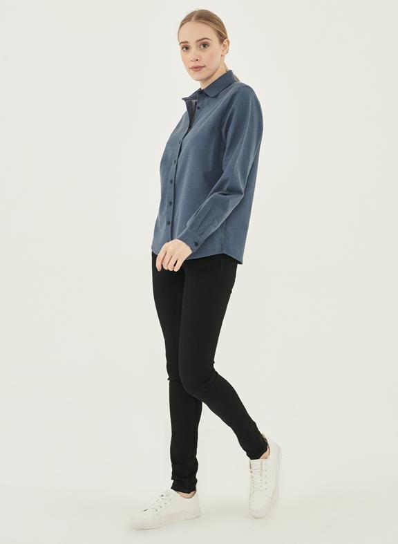 Overhemdblouse Visgraatmotief Navy from Shop Like You Give a Damn