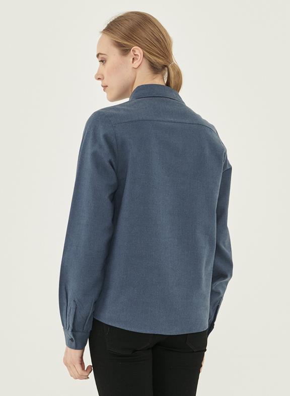 Overhemdblouse Visgraatmotief Navy from Shop Like You Give a Damn