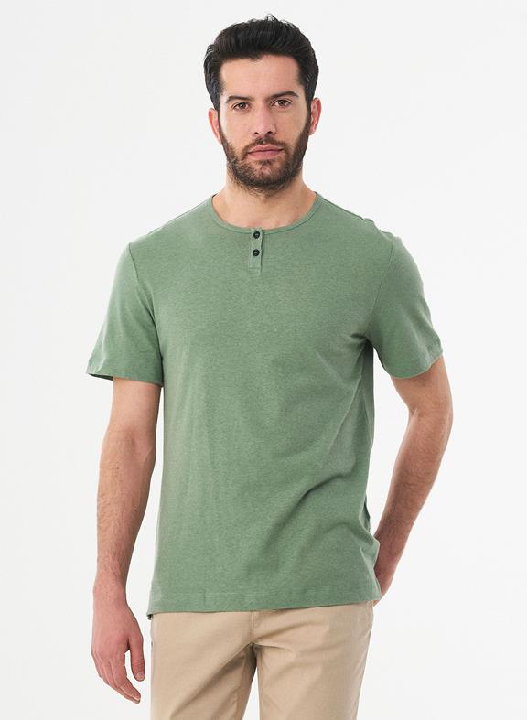 T-Shirt Henley Fern Green 1