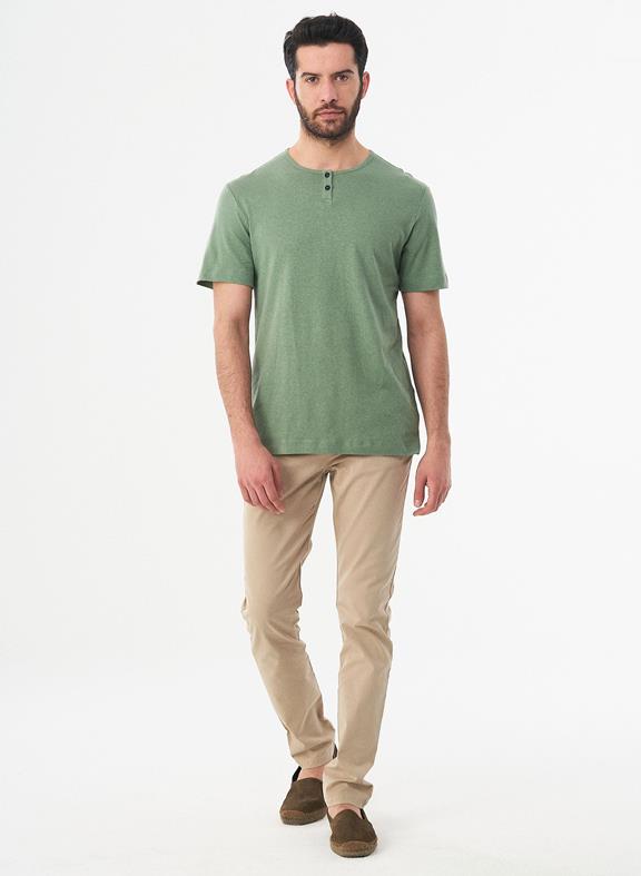 T-Shirt Henley Fern Green 3
