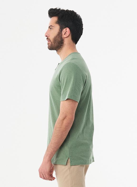 T-Shirt Henley Fern Green 4