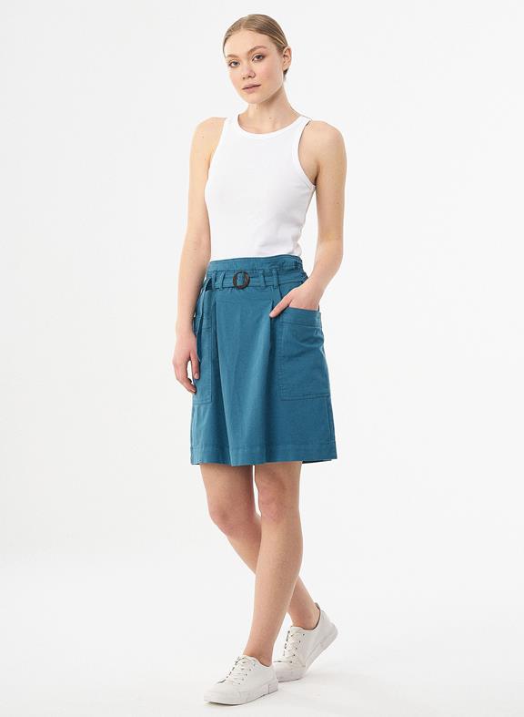 Miniskirt Belt And Buckle Petrol Blue 2