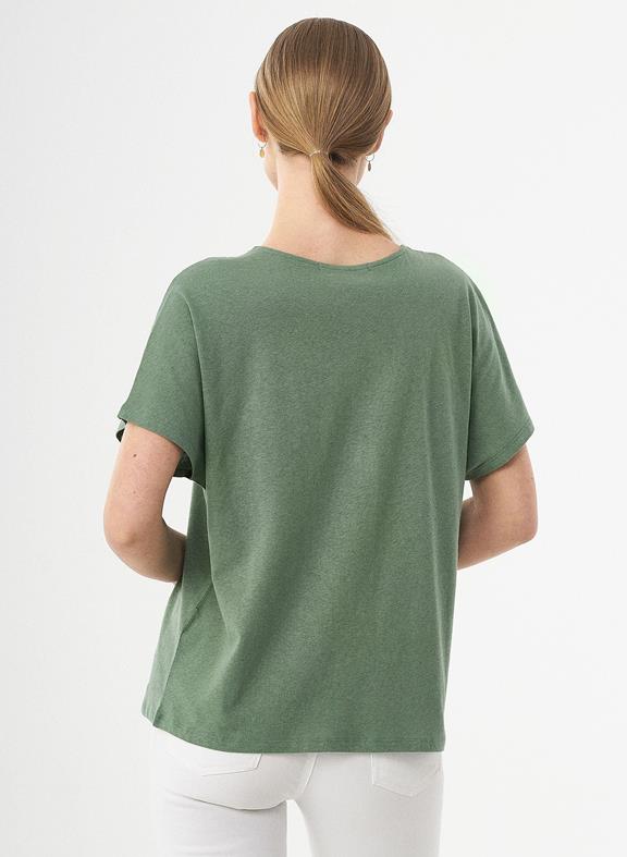 T-Shirt V-Hals Fern Groen 4