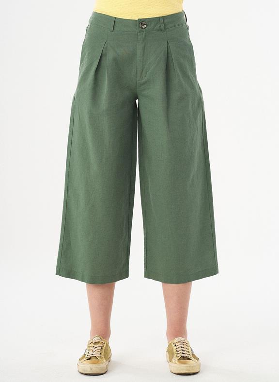 Culotte Pants Linen Mix Green 1