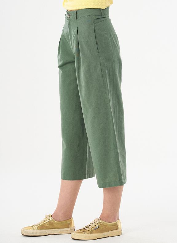 Culotte Pants Linen Mix Green 3