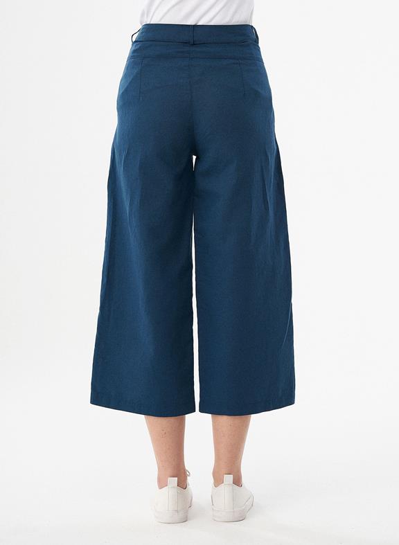 Culotte Pants Linen Blend Dark Blue 2
