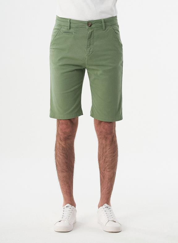 Chino-Shorts Bio-Baumwolle Grün 1