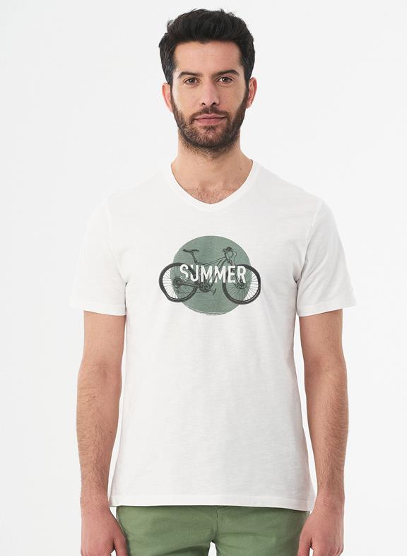 T-Shirt Biologisch Katoen Fiets Wit van Shop Like You Give a Damn