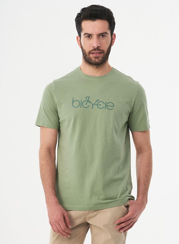 T-Shirt Biologisch Katoen Fiets Groen via Shop Like You Give a Damn