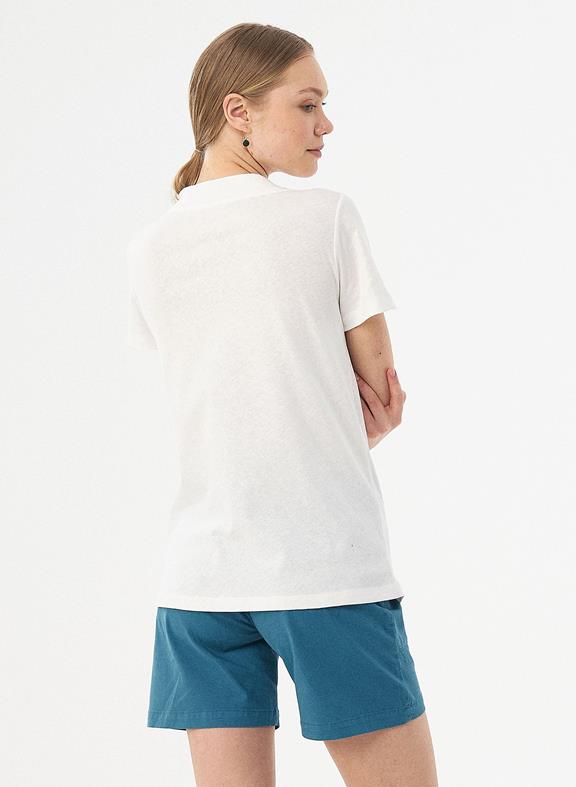 T-Shirt Bio-Baumwolle Leinen Weiß 4