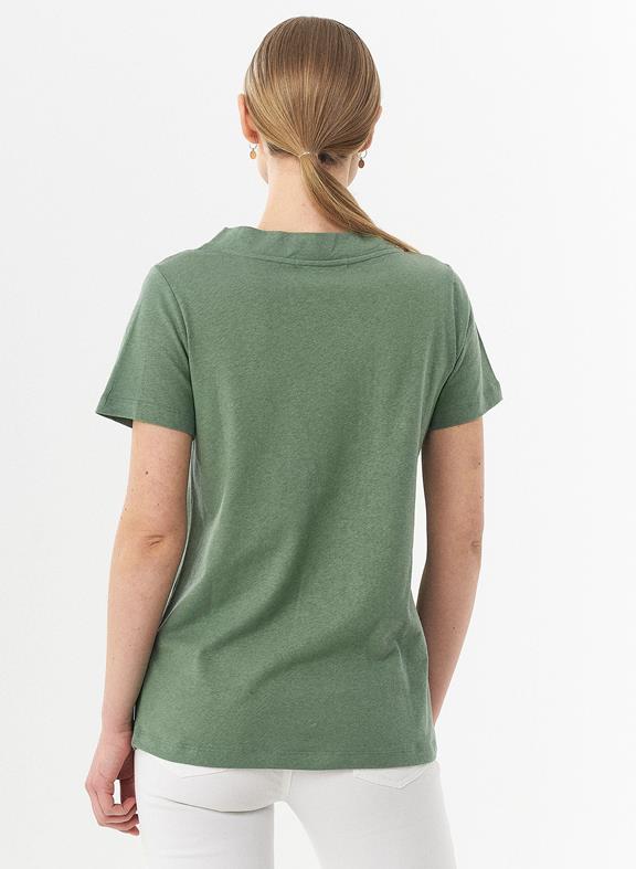 T-Shirt Bio-Baumwolle Leinen Grün 4