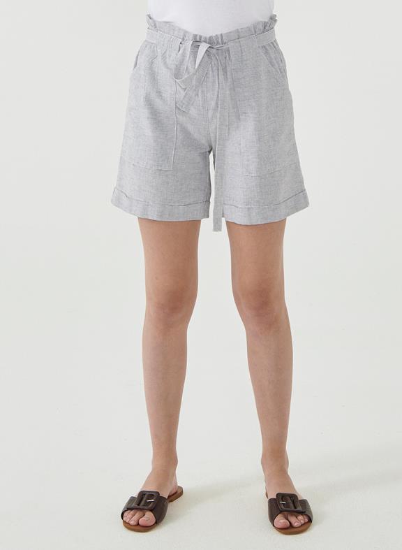 Paperbag Shorts Linen Blend Stripe 1