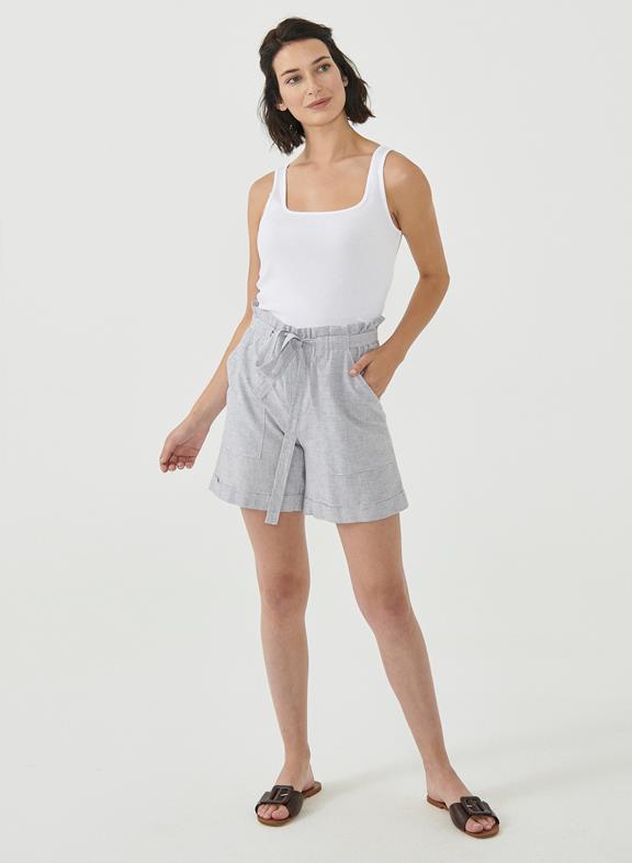 Paperbag Shorts Linen Blend Stripe 2
